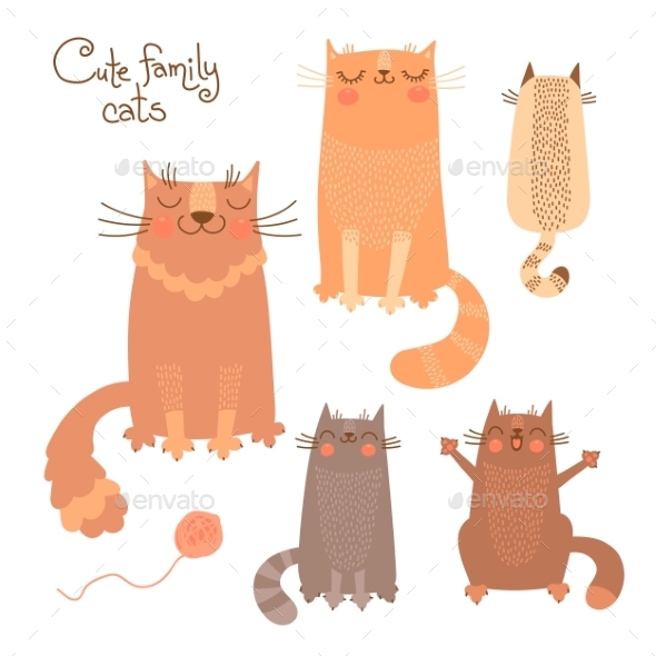 GraphicRiver Set with Cats and Kittens 10514306 GraphicRiver Set with Cats and Kittens 10514306