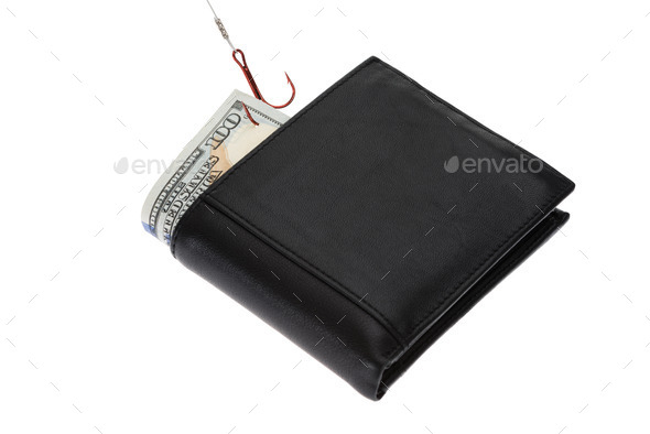 Banknote In Wallet With Fish Hook (Misc) Photo Download