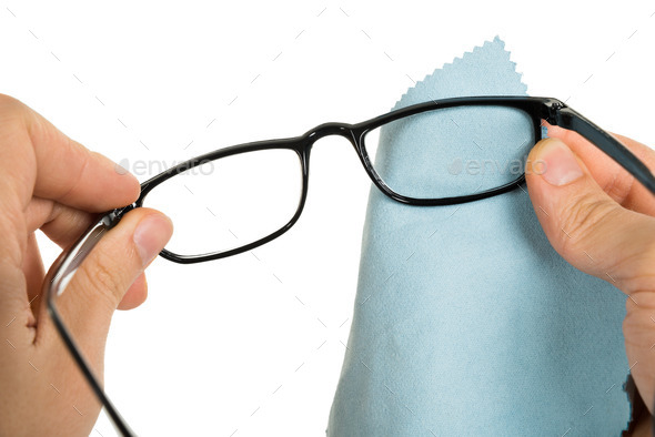 Person Cleaning Eyeglasses (Misc) Photo Download