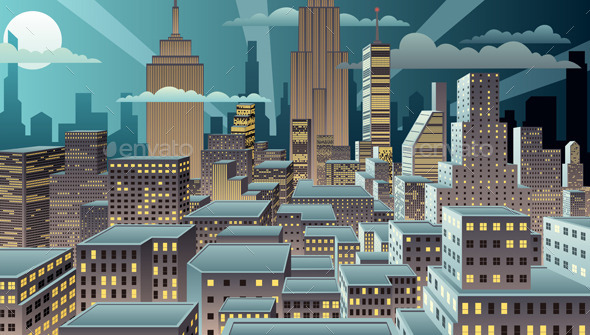 GraphicRiver Cityscape Night 10517005 GraphicRiver Cityscape Night 10517005