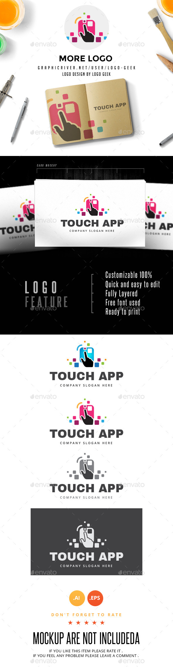 GraphicRiver Touch App Logo 10517689 GraphicRiver Touch App Logo 10517689