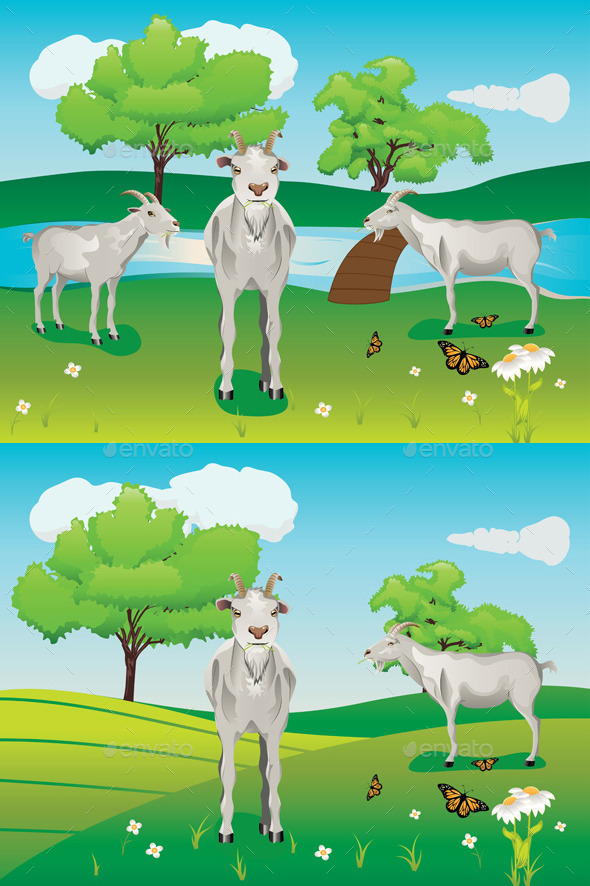 GraphicRiver Goats and Green Lawn 10517827 GraphicRiver Goats and Green Lawn 10517827