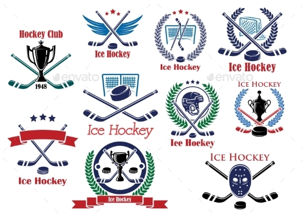 GraphicRiver Heraldic Hockey Emblems 10518965 GraphicRiver Heraldic Hockey Emblems 10518965