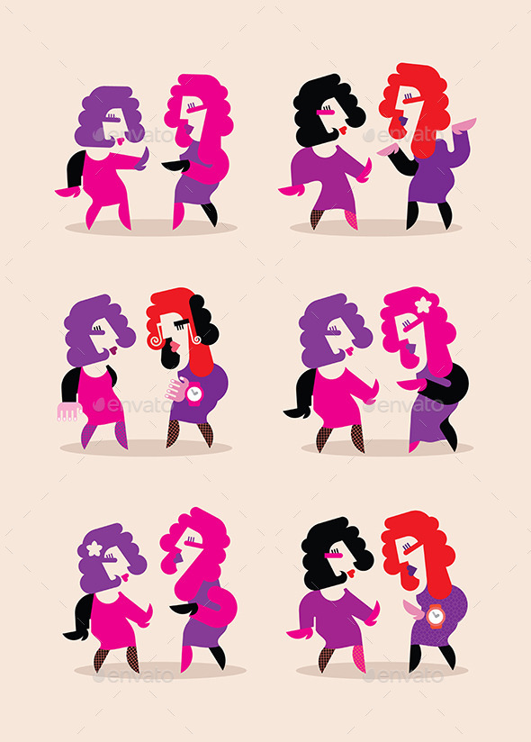GraphicRiver Two Dancing Women 10518999 GraphicRiver Two Dancing Women 10518999