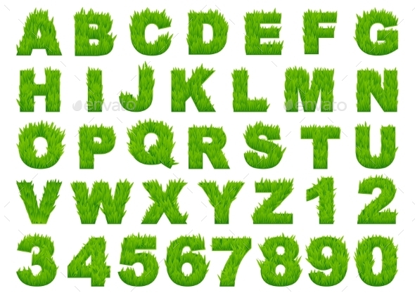 GraphicRiver Green Grass Alphabet 10519167 GraphicRiver Green Grass Alphabet 10519167
