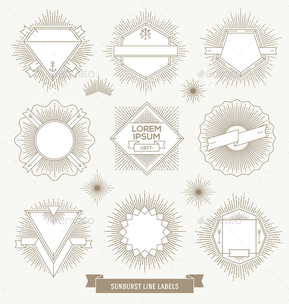 GraphicRiver Hipster Labels and Emblems with Sunburst 10519211 GraphicRiver Hipster Labels and Emblems with Sunburst 10519211