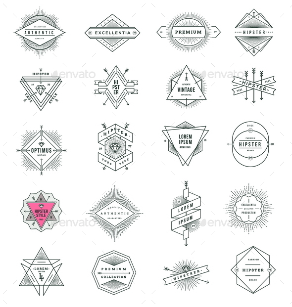 GraphicRiver Set of Hipster Line Signs and Emblems 10519590 GraphicRiver Set of Hipster Line Signs and Emblems 10519590
