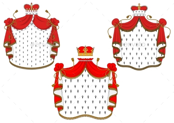 GraphicRiver Royal Red Velvet Mantels with Golden Crowns 10520055 GraphicRiver Royal Red Velvet Mantels with Golden Crowns 10520055