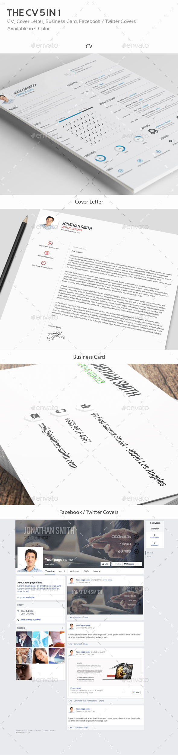 GraphicRiver The CV 5IN1 4 Color 10520614 GraphicRiver The CV 5IN1 4 Color 10520614