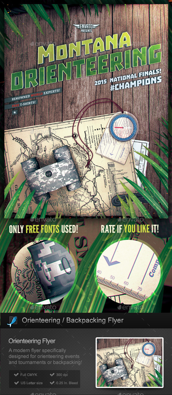 GraphicRiver Orienteering Backpacking Flyer Template 10520654 GraphicRiver Orienteering Backpacking Flyer Template 10520654