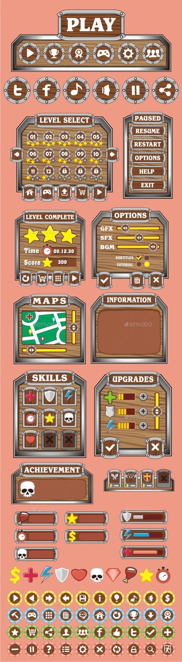 GraphicRiver cartoon game gui pack 9 10521140 GraphicRiver cartoon game gui pack 9 10521140