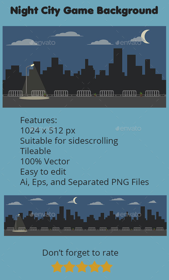 GraphicRiver Night City Game Background 10521483 GraphicRiver Night City Game Background 10521483