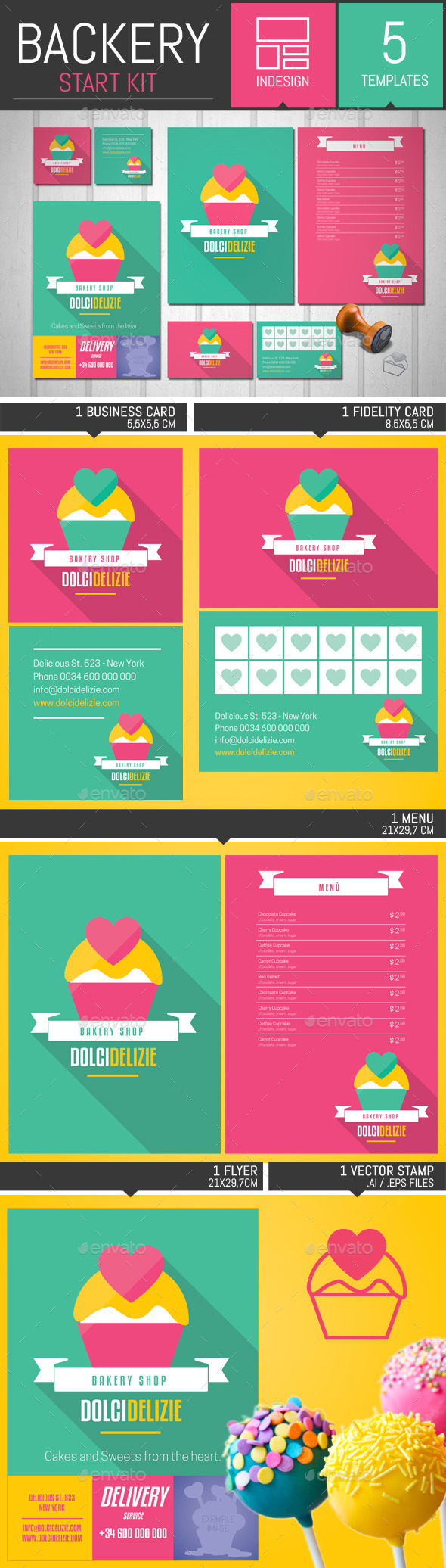 Material Design Bakery Start Kit Template (Stationery)