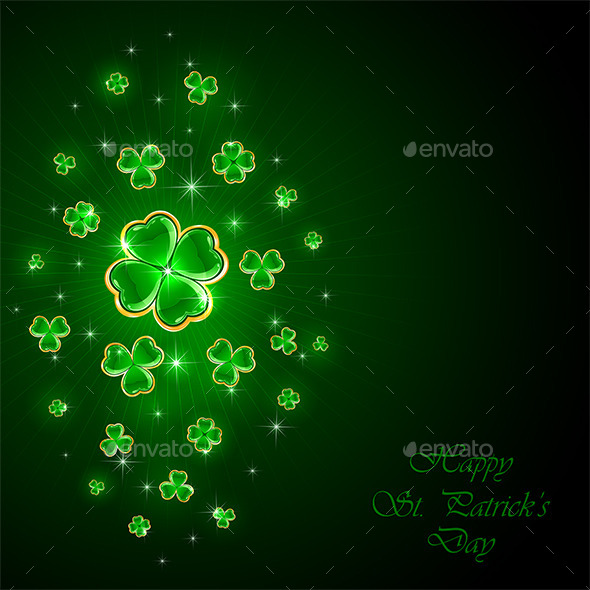 GraphicRiver Green Background with Clover 10523375 GraphicRiver Green Background with Clover 10523375