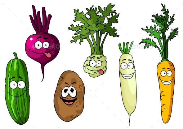 GraphicRiver Cartoon Vegetables 10524269 GraphicRiver Cartoon Vegetables 10524269