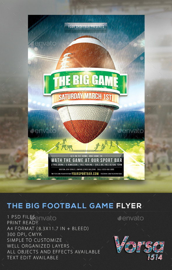 GraphicRiver The Big Football Game Flyer 10524808 GraphicRiver The Big Football Game Flyer 10524808