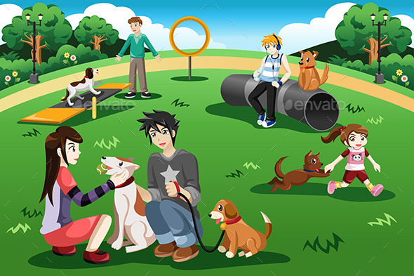 GraphicRiver People in a Dog Park 10524870 GraphicRiver People in a Dog Park 10524870