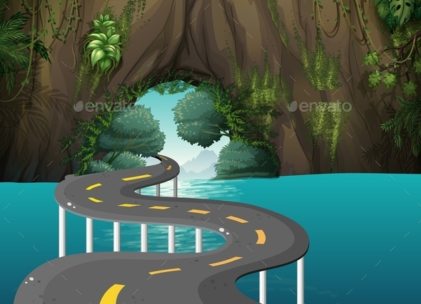 GraphicRiver Road through a Cave 10524871 GraphicRiver Road through a Cave 10524871