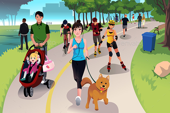 GraphicRiver Active People in a Park 10524965 GraphicRiver Active People in a Park 10524965