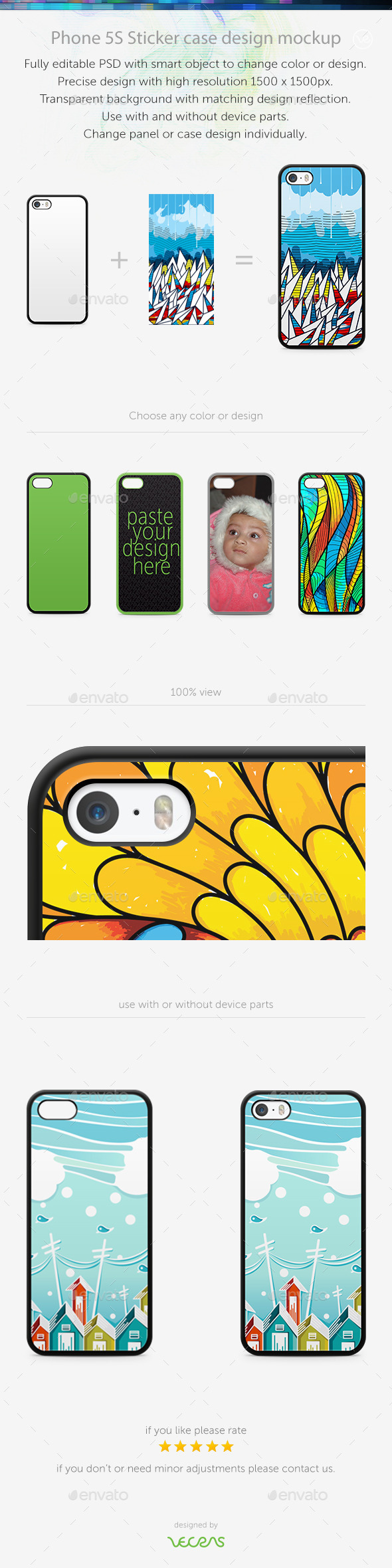GraphicRiver Phone 5S Sticker Case Design Mockup 10525298 GraphicRiver Phone 5S Sticker Case Design Mockup 10525298