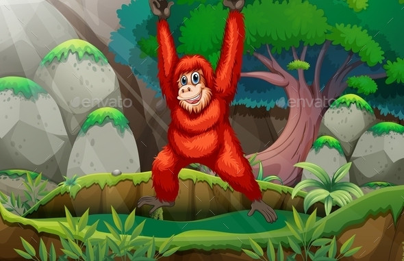 GraphicRiver Orangutan in Forest 10525304 GraphicRiver Orangutan in Forest 10525304
