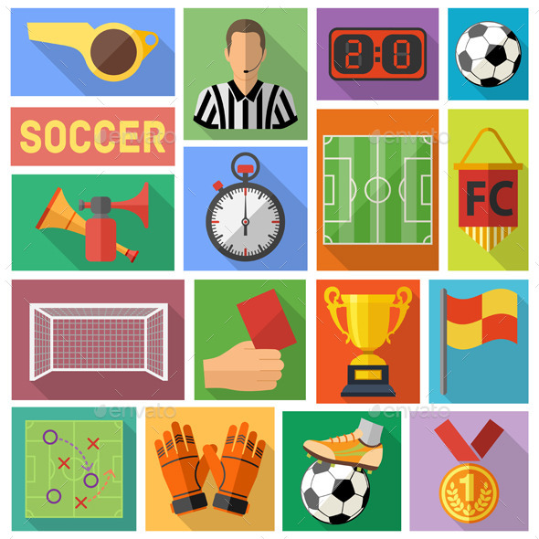GraphicRiver Soccer Flat Icon Set 10525679 GraphicRiver Soccer Flat Icon Set 10525679