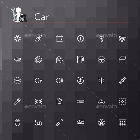 GraphicRiver Car Line Icons 10526470 GraphicRiver Car Line Icons 10526470