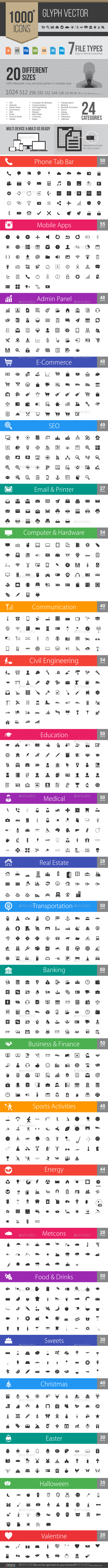 GraphicRiver 1000& Glyph Vector Icons 10498228 GraphicRiver 1000& Glyph Vector Icons 10498228