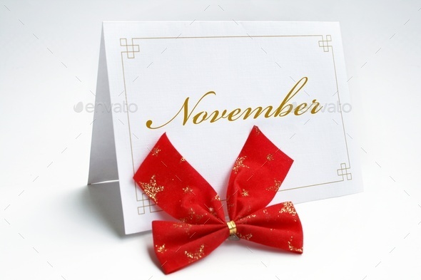 November text on greeting card isolated on white (Misc) Photo Download