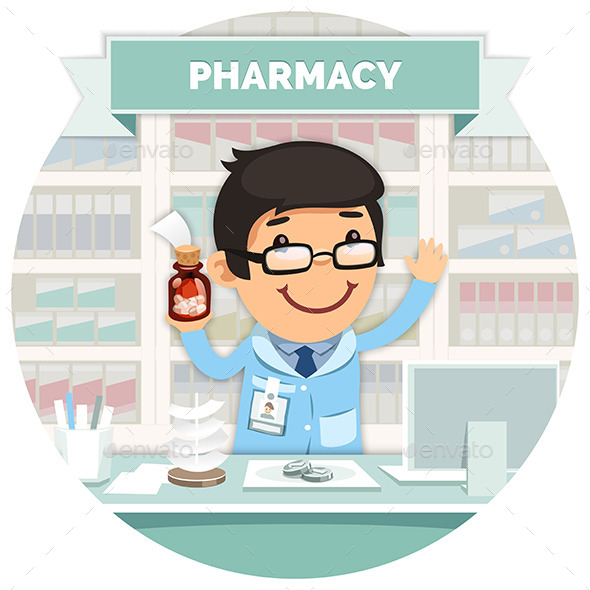 GraphicRiver Apothecary Behind the Counter at Pharmacy 10509815 GraphicRiver Apothecary Behind the Counter at Pharmacy 10509815