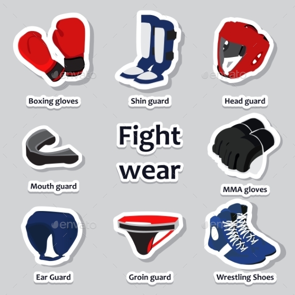 GraphicRiver Set of Sport Equipment for Martial Arts 10533383 GraphicRiver Set of Sport Equipment for Martial Arts 10533383