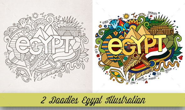 GraphicRiver Egypt Doodles Illustrations 10534463 GraphicRiver Egypt Doodles Illustrations 10534463