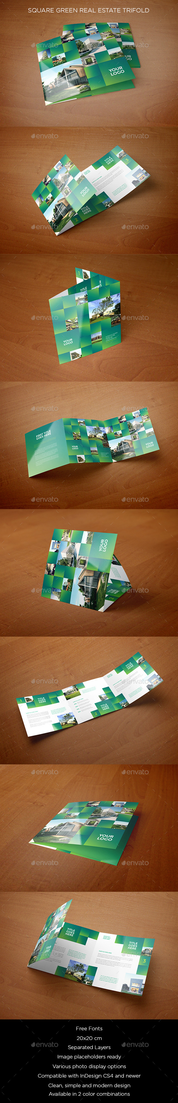 GraphicRiver Square Green Real Estate Trifold 10534658 GraphicRiver Square Green Real Estate Trifold 10534658