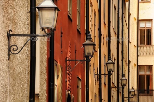 Gamla Stan street lamps (Misc) Photo Download