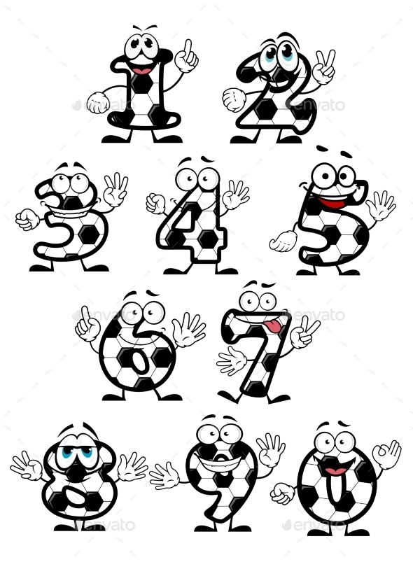 GraphicRiver Soccer Numbers Cartoon Characters 10535950 GraphicRiver Soccer Numbers Cartoon Characters 10535950