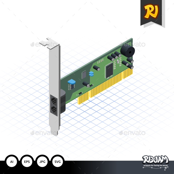 GraphicRiver Isometric Network Card 10535997 GraphicRiver Isometric Network Card 10535997