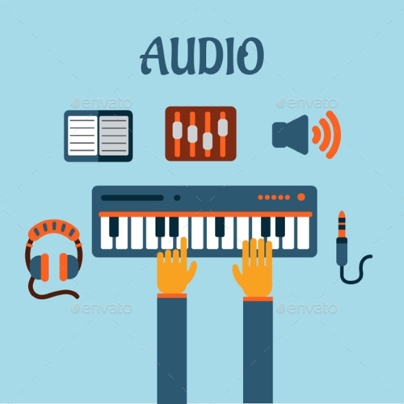 GraphicRiver Sound Recording Flat Concept 10536008 GraphicRiver Sound Recording Flat Concept 10536008