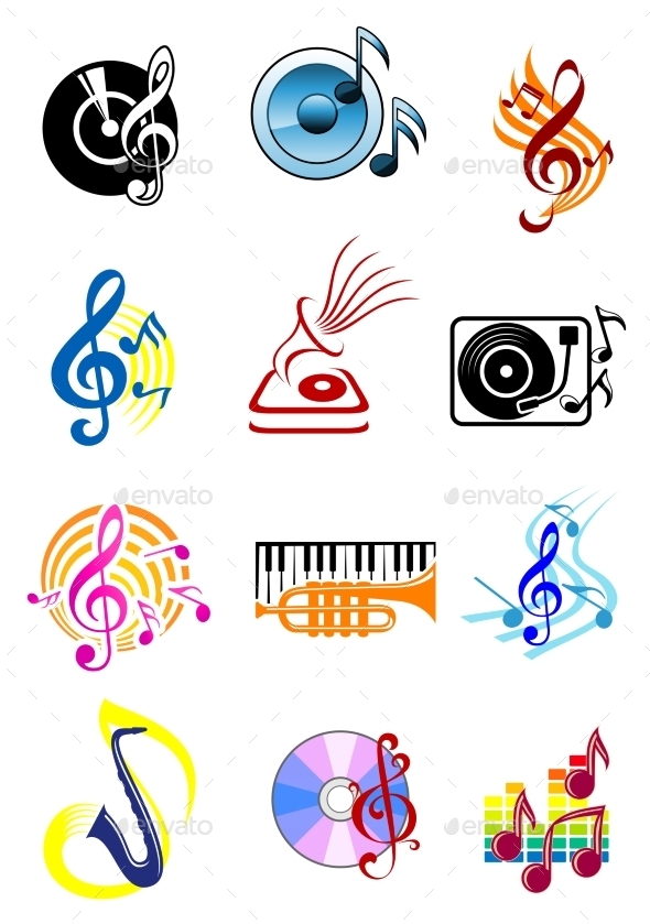 GraphicRiver Colorful Musical Icons Set 10536406 GraphicRiver Colorful Musical Icons Set 10536406