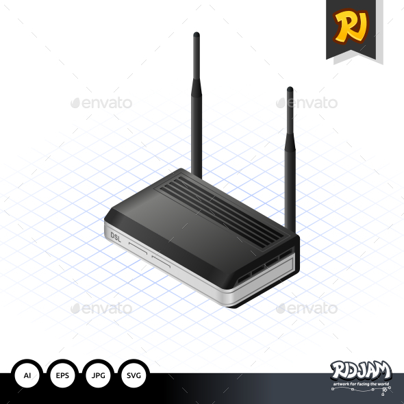 GraphicRiver Isometric Modem ADSL 10536415 GraphicRiver Isometric Modem ADSL 10536415
