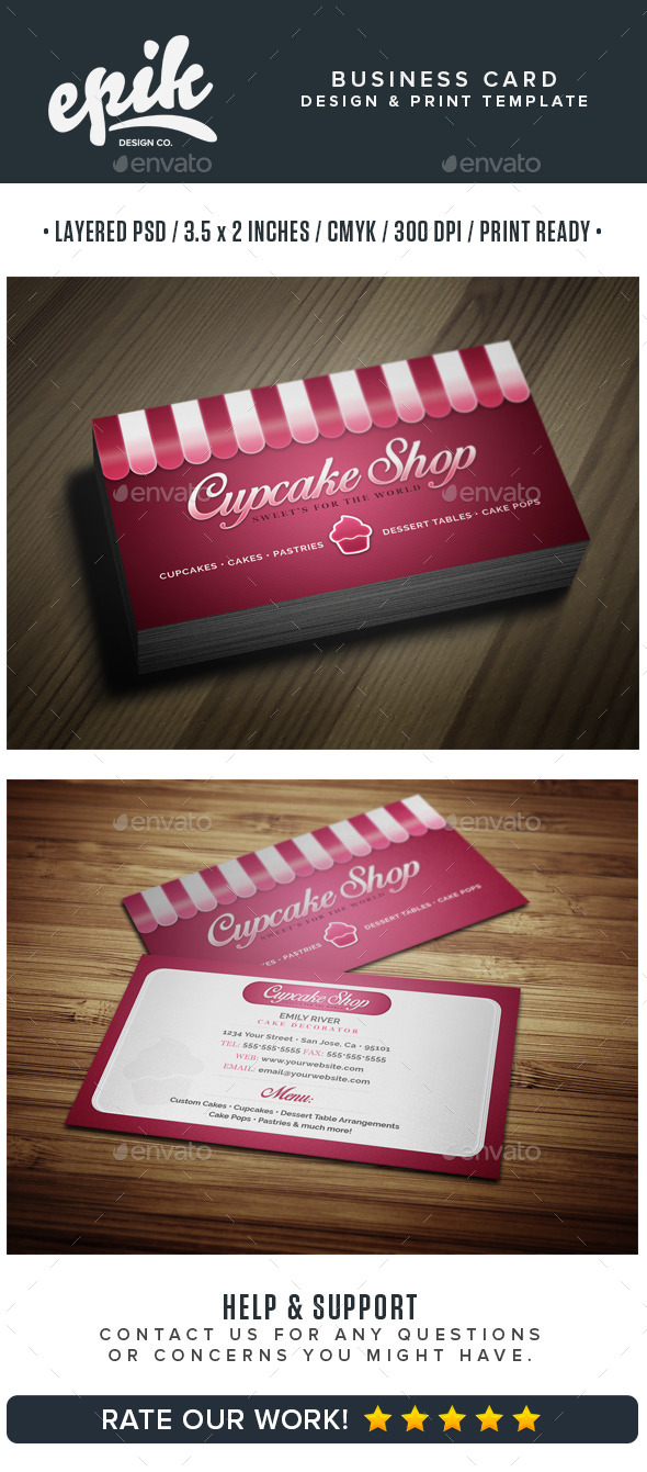 Bakery Shop Business Card Template (Business Cards)