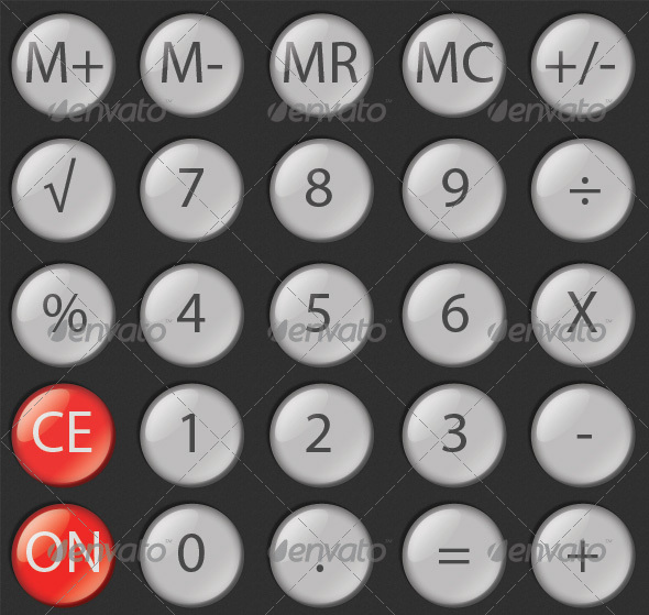 Calculator Glossy Buttons Calculator Glossy Buttons