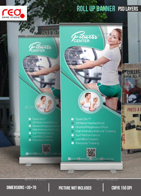 Fitness Center Promotion Roll-up Banner (Signage)