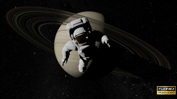 Astronauts Moving Around in Space Near Planets Astronauts Moving Around in Space Near Planets