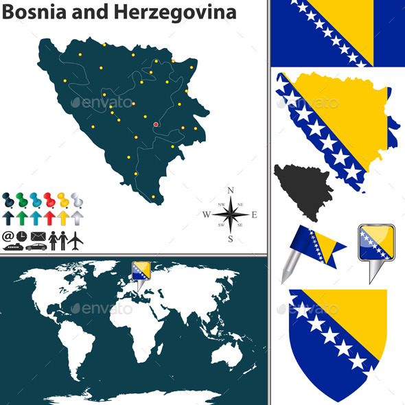 GraphicRiver Map of Bosnia and Herzegovina 10542242 GraphicRiver Map of Bosnia and Herzegovina 10542242