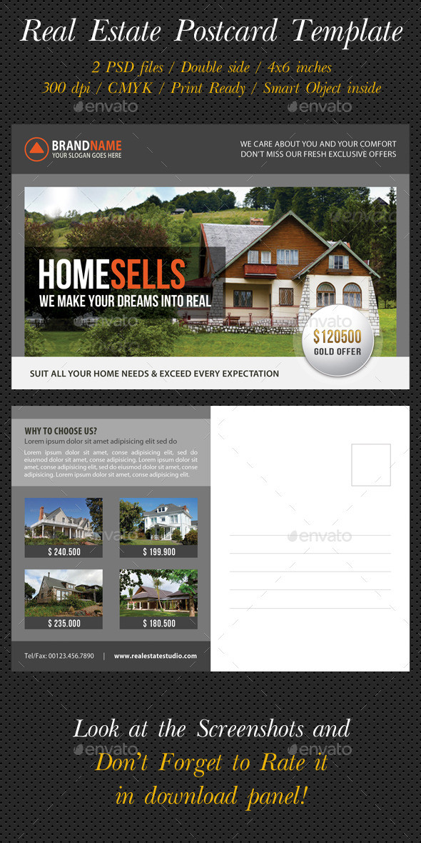 Real Estate Postcard Template V01 (Cards & Invites)