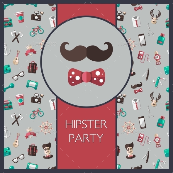 GraphicRiver Hipster Card 10544369 GraphicRiver Hipster Card 10544369