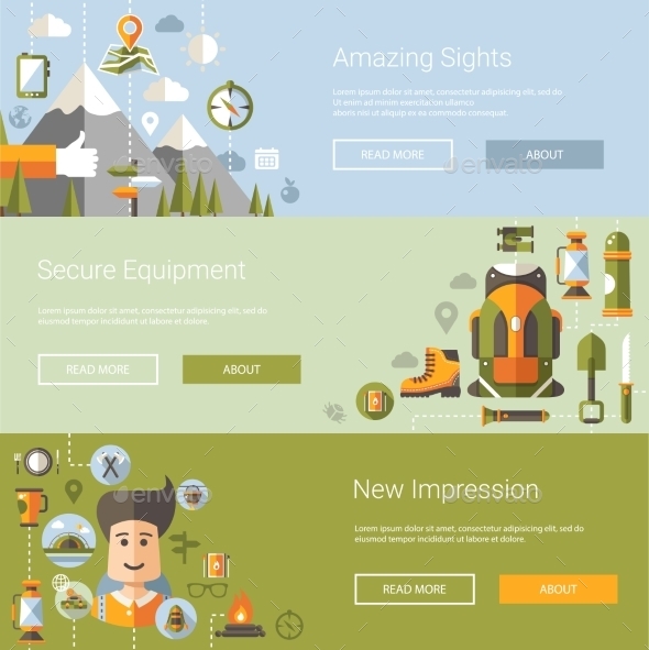GraphicRiver Camping Banners 10544385 GraphicRiver Camping Banners 10544385