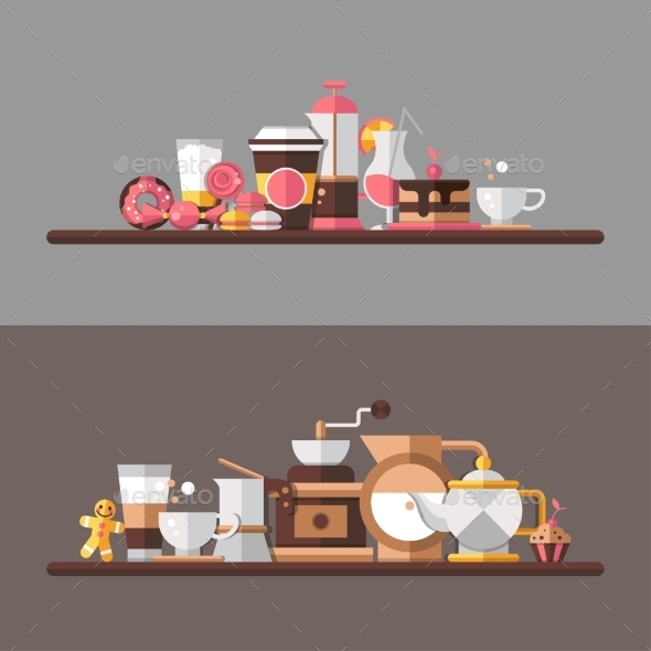 GraphicRiver Coffee Shop Shelves 10544457 GraphicRiver Coffee Shop Shelves 10544457
