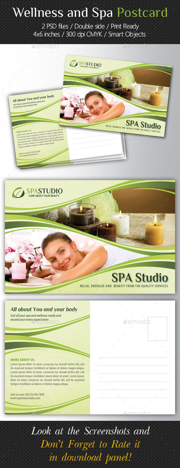 Wellness and Spa Postcard Template V02 (Cards & Invites)