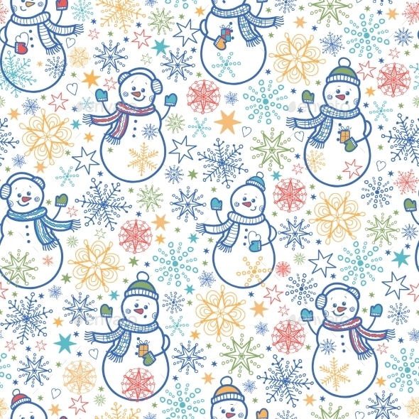 GraphicRiver Snowmen Pattern 10547248 GraphicRiver Snowmen Pattern 10547248